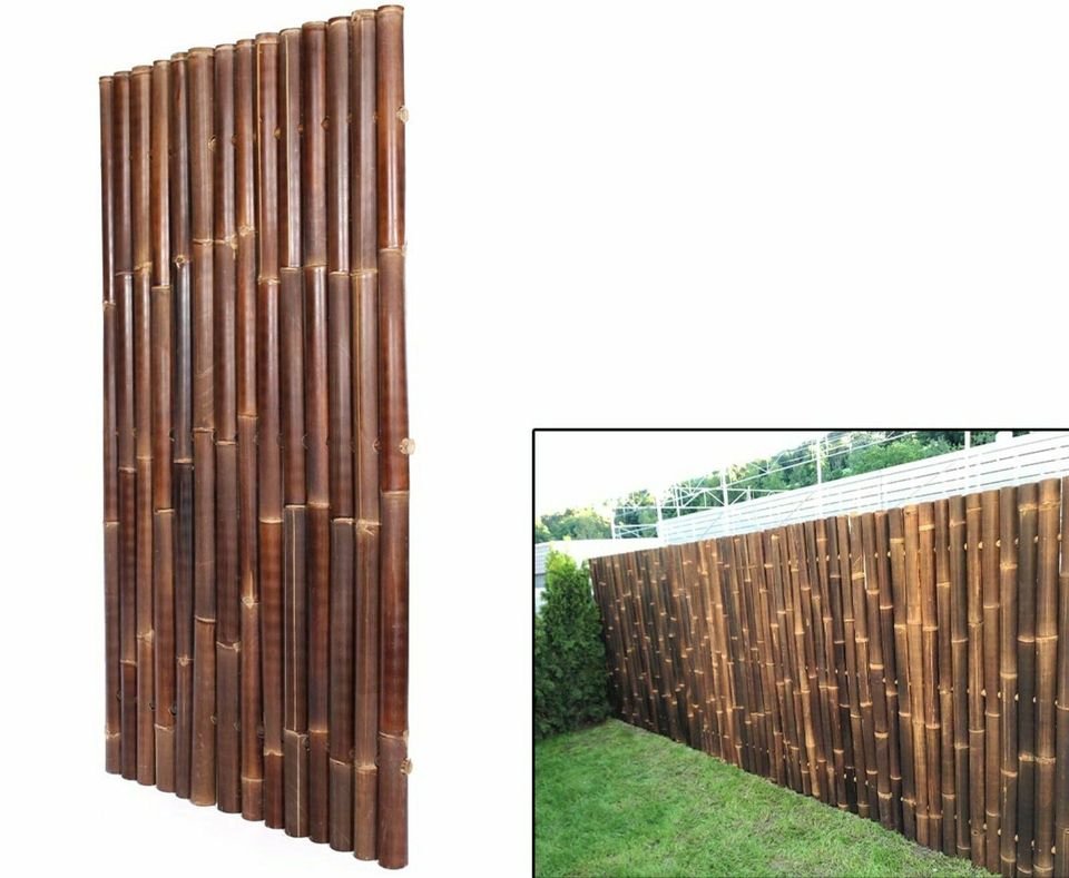 Bambuswand 180x90cm schwarz-braun starr "Gigant1" #BW-180090-060 in Jettenbach