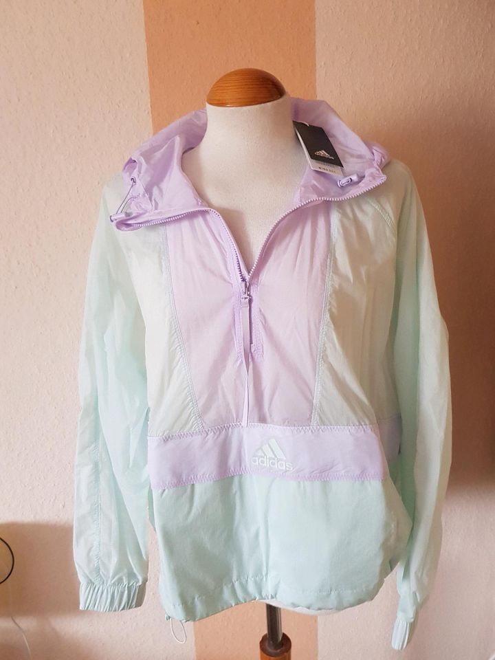 Adidas Windbreaker für Damen in mintgrün/fliederfarben in Bremen