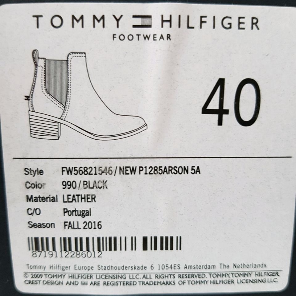 Tommy Hilfiger Stiefeletten Gr. 40 Schwarz in Hohen Neuendorf