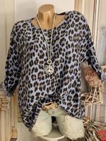 Bluse Tunika 38 40 42 Baumwolle blau schwarz Leoprint Italy Nordrhein-Westfalen - Mönchengladbach Vorschau