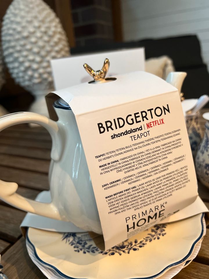 Primark X Bridgerton Netflix Tee Service Kanne Tassen Teller in Geesthacht