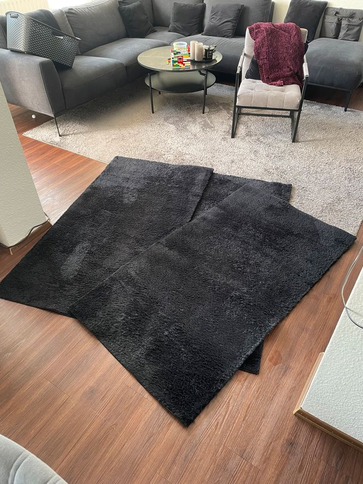 Hochflor Teppich schwarz Läufer 80 x150, 1 Stück in Remscheid