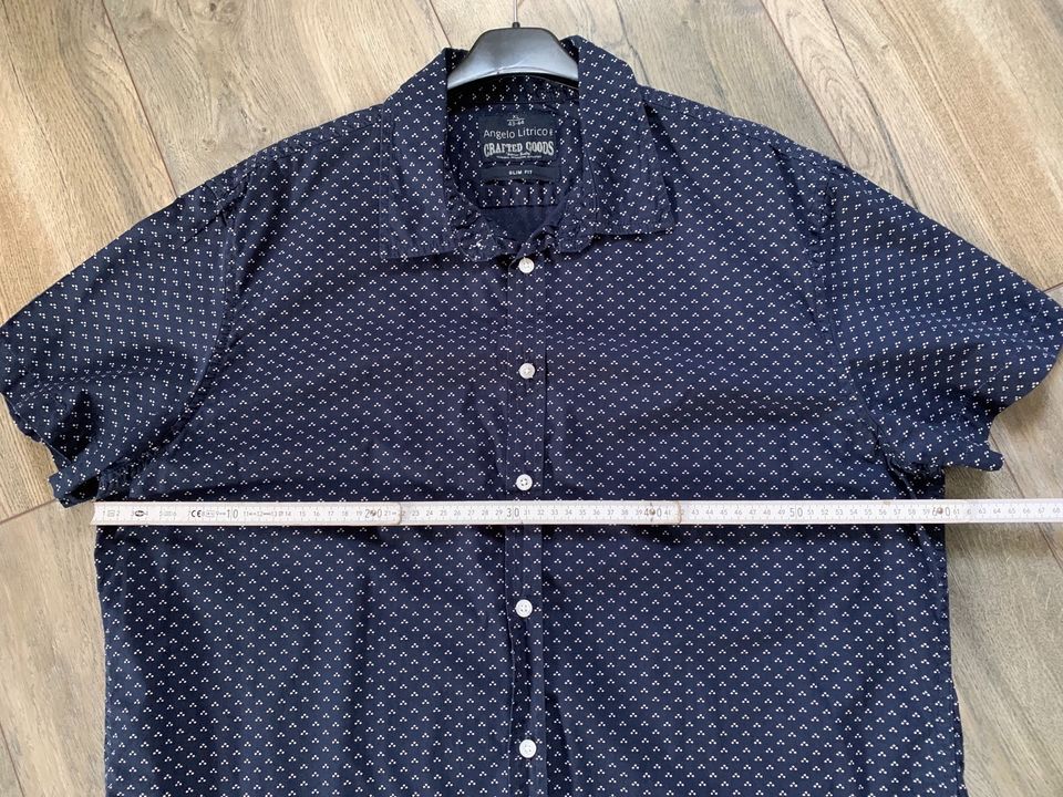 Blaues Kurzarm-Hemd,  Slim Fit, Gr. XL in Hohenroda