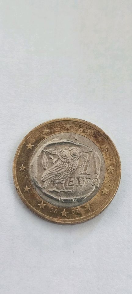 1€ münze Griechenland 2002 in Altenbeken