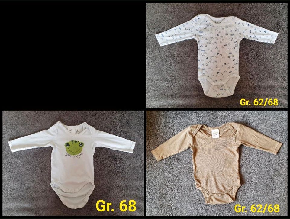 3 langarm Baby Bodys Größe 62/68,Bekleidung,Erstausstattung,Mode in Michelau i. OFr.