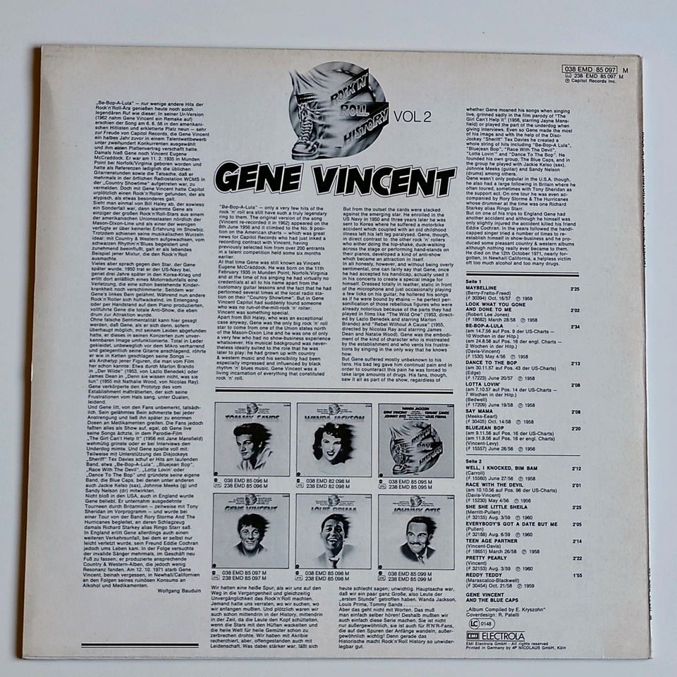 Vinyl-LP, Gene Vincent, Rock 'n' Roll History Vol. 2 in Osnabrück
