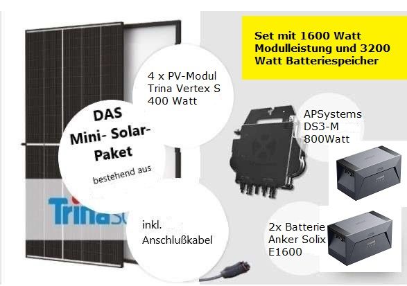 Energy Balkonkraftwerk 1600W mit Anker Speicher 3,2 kWh in Osnabrück