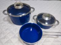 Set 2 Töpfe groß/ klein, 1 Pfanne blau mit Deckel, Kochen, Braten Brandenburg - Königs Wusterhausen Vorschau