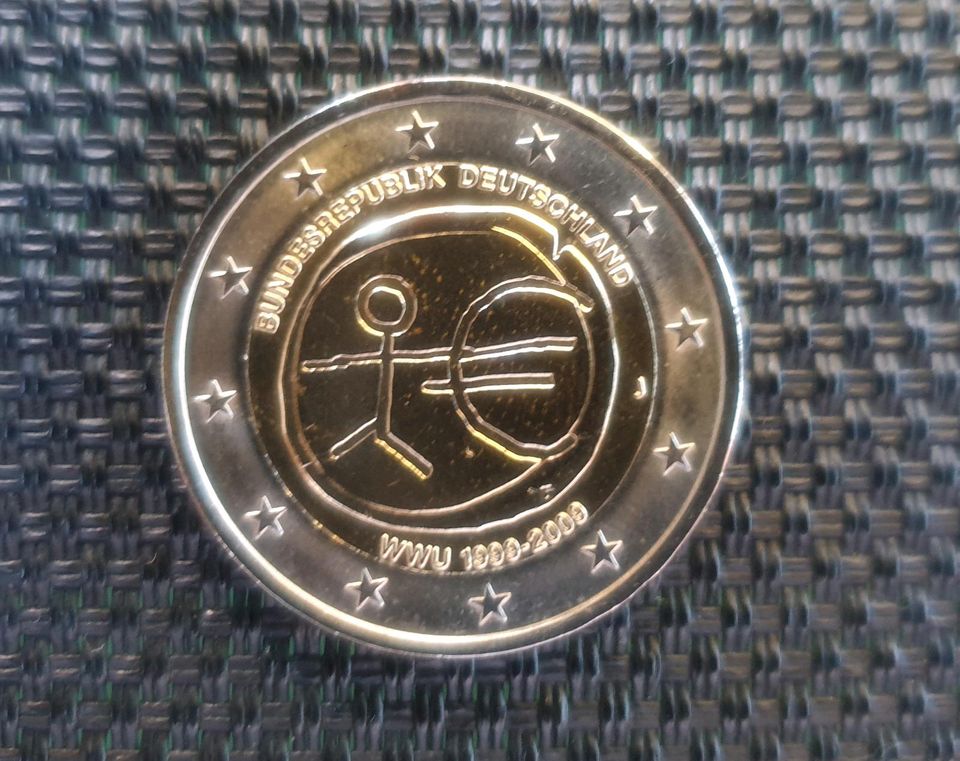 2 Euro Münze Strichmännchen Neuwertig ohne Kratzer Fehlprägung #J in Barsbüttel