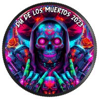 Dia De Los Muertos Cyberpunk Silbermünze 1oz 2023 Black Ruthenium Niedersachsen - Fürstenau Vorschau