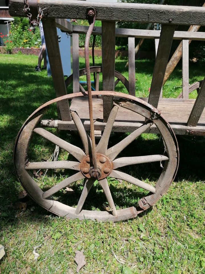 uralter Leiterwagen /grosse räder in Haundorf