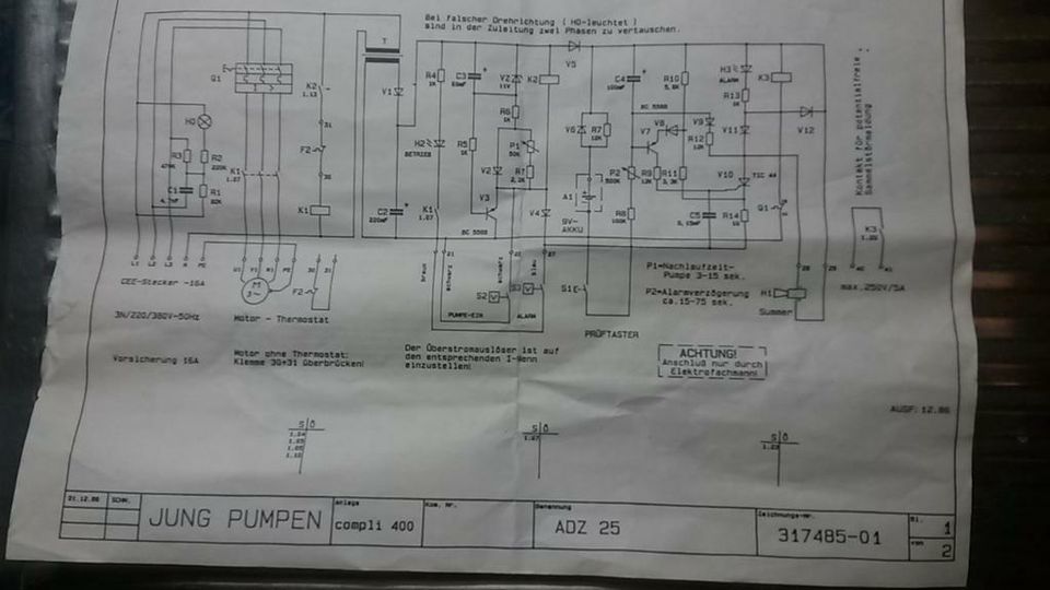 Schaltplan für Jung Compli 400/Steuerung ADZ 25 in Niedersachsen -  Lilienthal | Zu verschenken | eBay Kleinanzeigen ist jetzt Kleinanzeigen