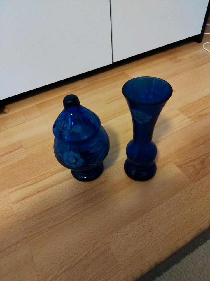 Blau Glas Vasen in Stendal