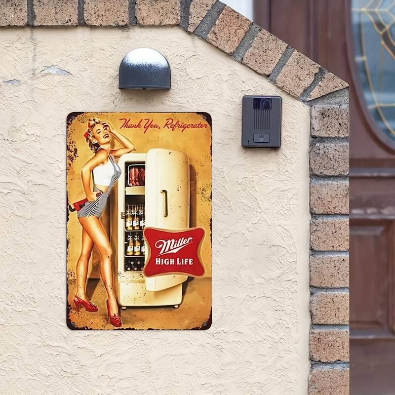 Vintage Metall-Schild Miller Beer Pin Up Girl in Würzburg