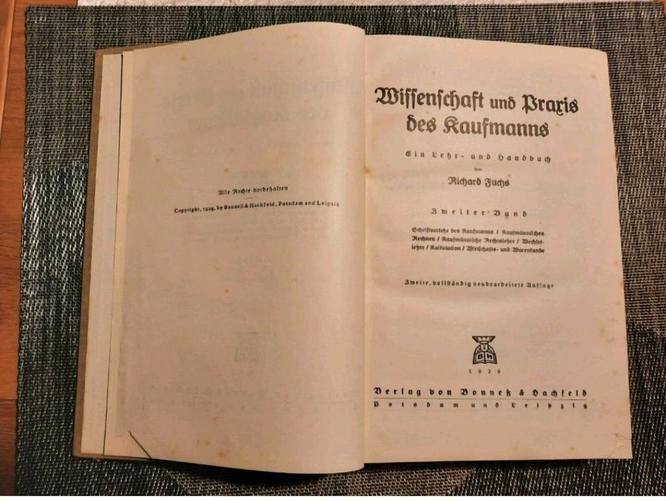 Wissenschaft und Praxis des Kaufmanns 1929 2. Band in Mauritz