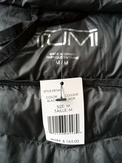 Original Tumi Daunen Steppjacke mit Kapuze NEU schwarz Gr e M in