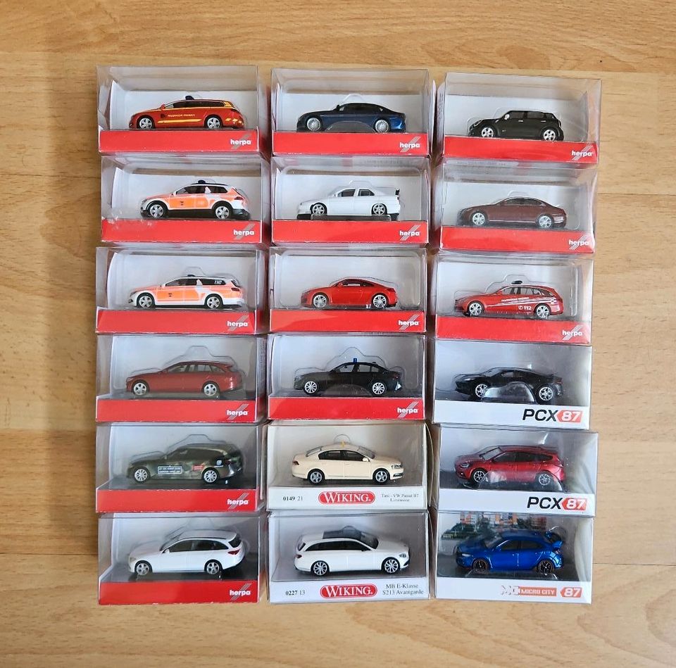 Herpa 18× BMW 3er Alpina Wiking Mercedes E-Klasse PCX Ford 1:87 in Wilnsdorf