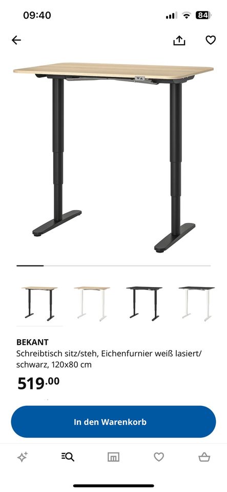 Neu 3 Ikea BEKANT Schreibtische höhenverstellbar 120x80cm in Berlin