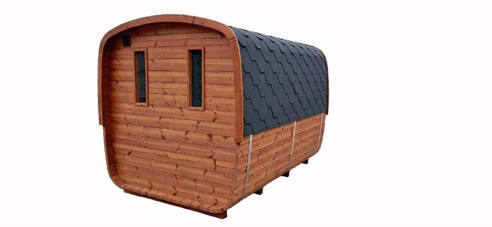 SAUNA Thermoholz 300 cm mit Terrasse Gartensauna Banja in Hüllhorst