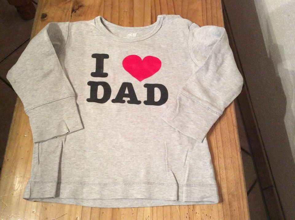 ** Longsleeve Shirt H&M I❤️Dad mit Knopfleiste **(581) in Sachsenkam