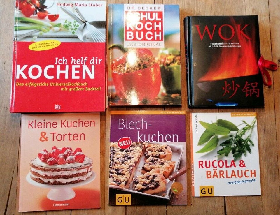 Kochbücher Rezepte Kochen Dr. Oetker Wok Kuchen Rucola GU Torten in Schwendi