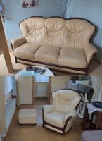 Vintage Sofa, Fußbank, Sessel, gebraucht Polsterung Leder Nordwestmecklenburg - Landkreis - Rehna Vorschau