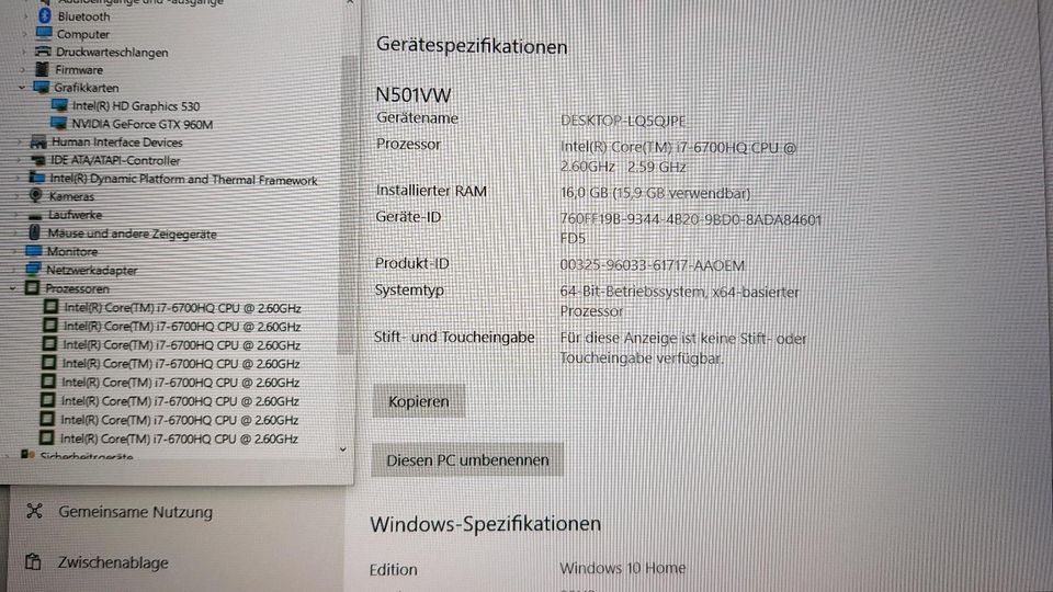 Laptop ASUS GAMING UX501V. GTX 4GB/intel i7/16GB/SSD/15'6 FHD in Düsseldorf