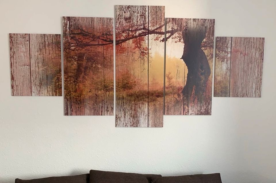 Leinwand Bild Herbst Vintage braun beige rosa 200 x 100 cm in Marl