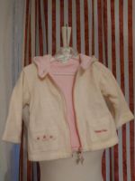 Strickjacke Wolle weiss rosa  mit Kapuze (6-9 Monate) Berlin - Neukölln Vorschau