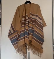 Poncho Pieces Einheitsgröße braun/blau Cape Überwurf Bayern - Augsburg Vorschau