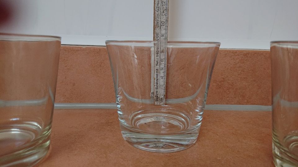 3 Teelichter aus Glas 8 cm hoch x 9 cm Durchmesser in Hockenheim