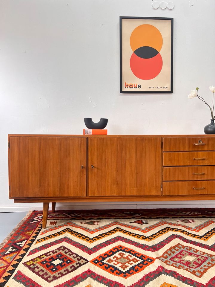 Vintage Sideboard 240cm Nussbaum Mid Century Vintage Anrichte in Hamburg