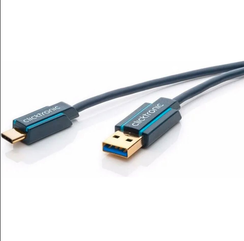 Clicktronic USB-C Stecker auf USB-A 3.0 Stecker Premium Kabel 1 m in Marl