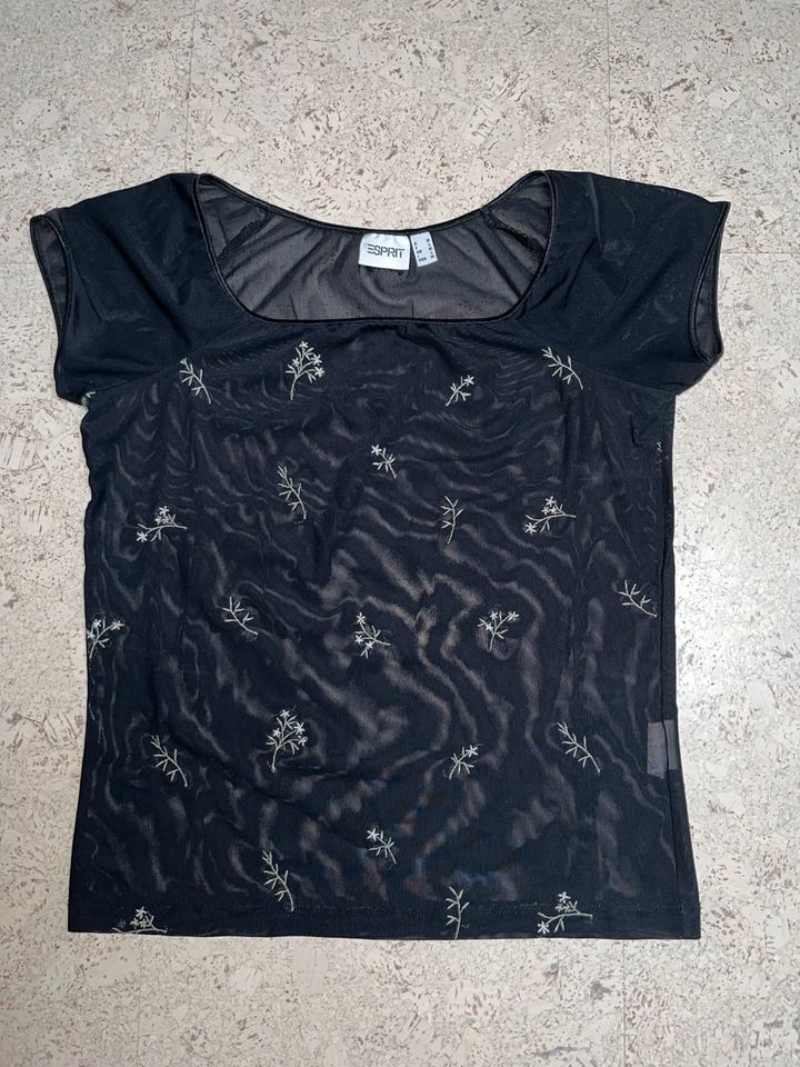 Esprit Shirt T-Shirt Bluse kurzarm Gr. S M 36 38 schwarz in Ottenhofen