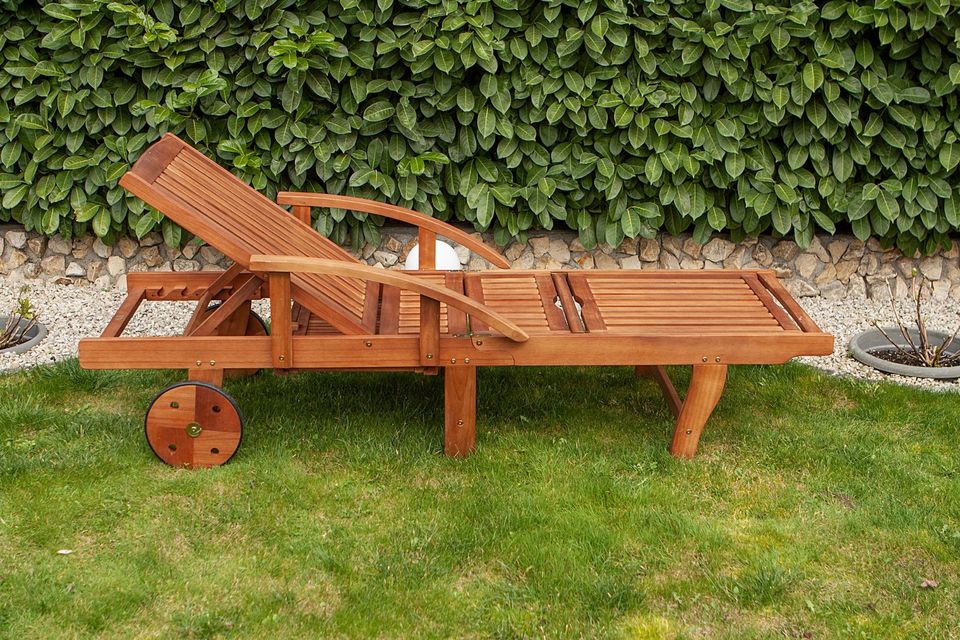 Sonnenliege Gartenliege Holz Holzliege Stuhl Relaxstuhl Relaxsessel Gartenmöbel Liegestuhl Klappsessel 3510047 in Hahn am See