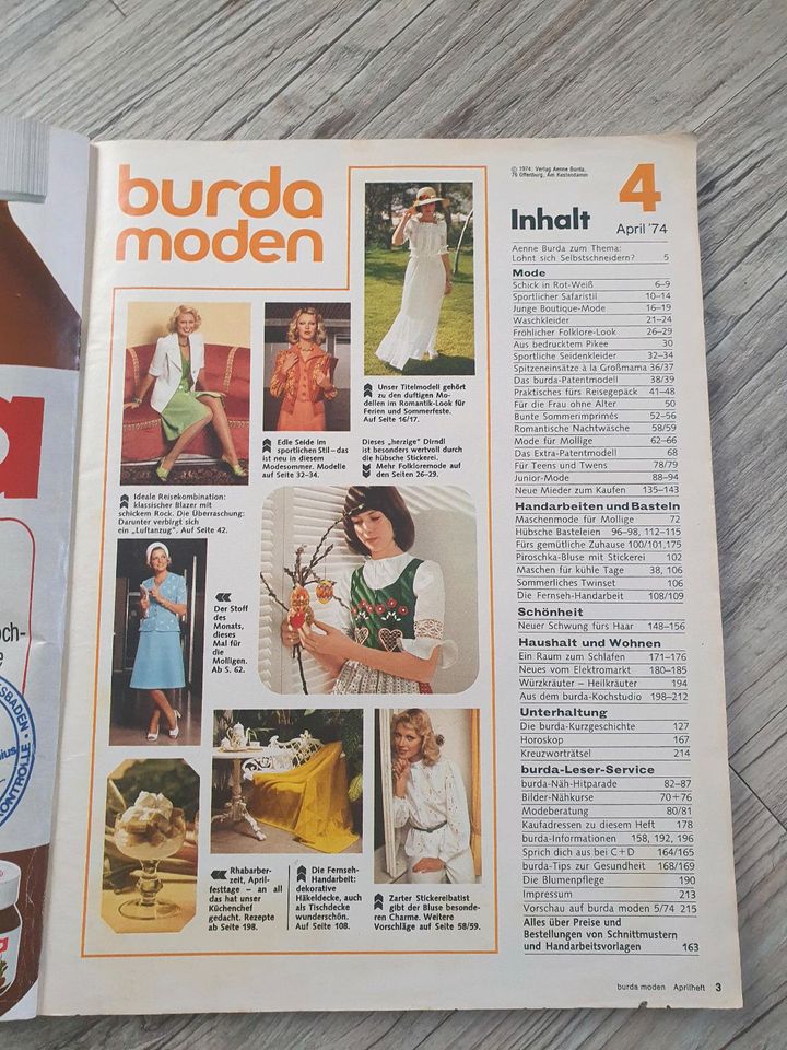 Burda Moden Ausgabe: April 1974, Handarbeit in Isny im Allgäu