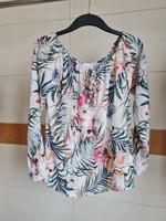Hailys Bluse off Shirt weiß grün rosa Blumen M L 38 40 Only H&M Baden-Württemberg - Bad Friedrichshall Vorschau