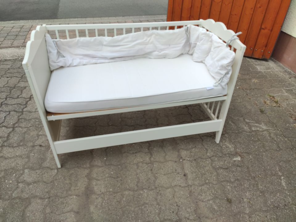 Beistellbett, Babybett von Ikea, weiß in Lingenfeld