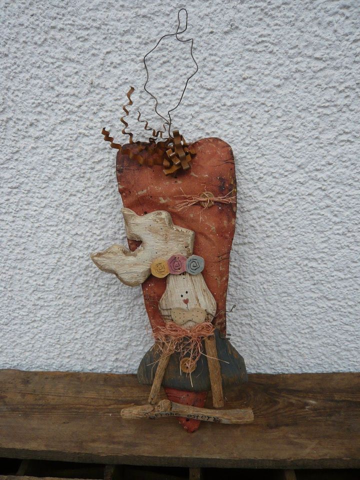 ~OSTERN~ Herz-Anhänger mit Holz-Hase *Frohe Ostern* ~ TOP! in Schaafheim