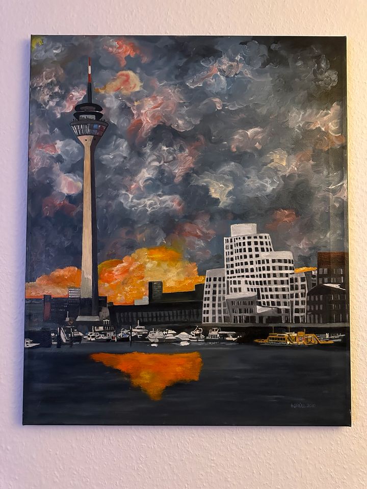 Gemälde Org. Heinz Grüll „ Düsseldorf Medienhafen“ in Duisburg