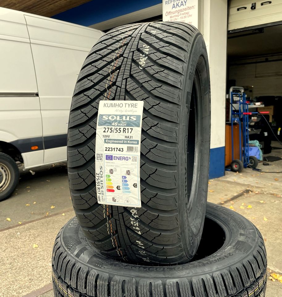 4x 275/55 R17 109V XL ➡️ KUMHO SOLUS 4 Season HA31 ➡️ Ganzjahresreifen Allwetterreifen Reifen ➡️ MERCEDES BENZ ML W163 GELÄNDEWAGEN GELÄNDE SUV SSANGYONG DODGE MS M+S 3PMSF Allwetter Ganzjahres NEU◄ in Melle