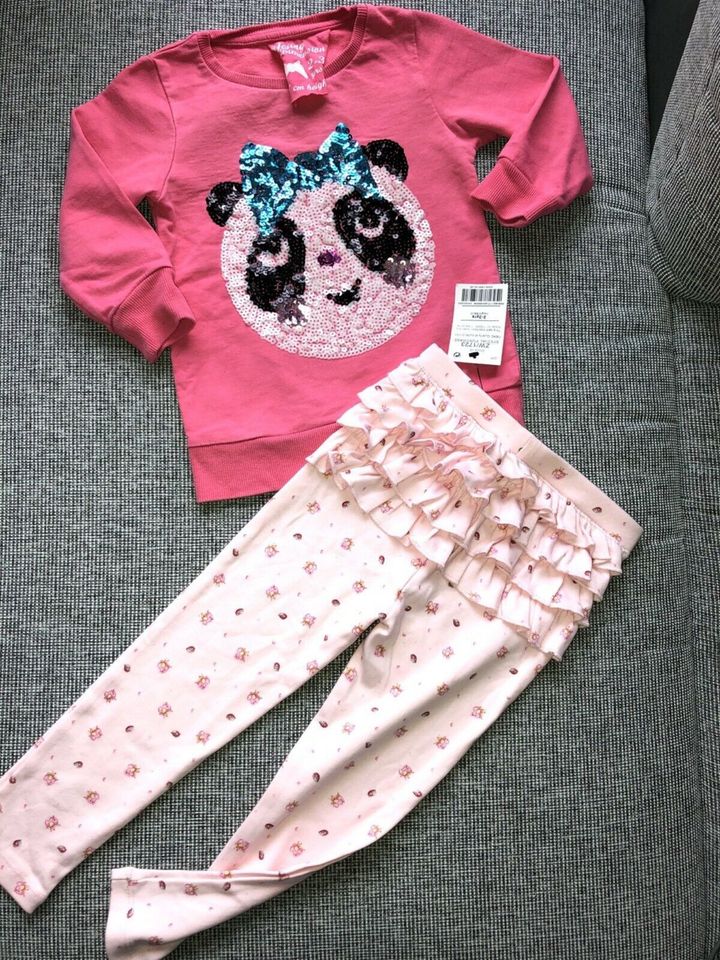 Next süßes Sweatshirt Panda & Ruffled Leggings neu in 2-3 98 in Hennef (Sieg)