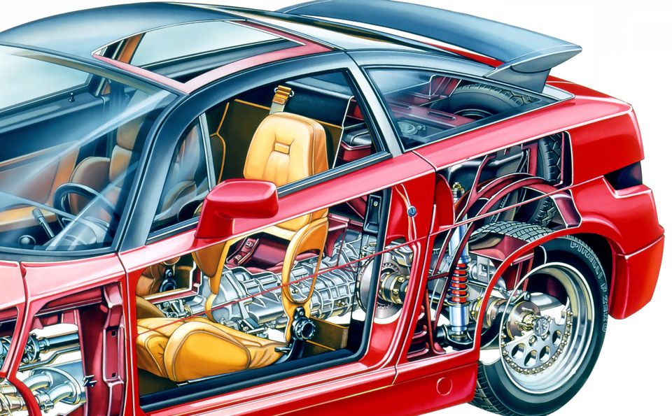 ALFA ROMEO SZ ES 30 Zagato Schnittbild Kunstdruck Poster 106x68cm in Bröckel