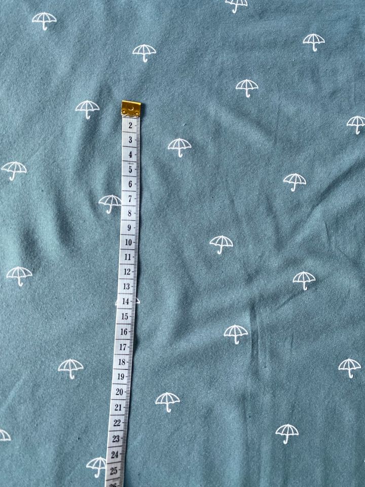 Jersey Regenschirm grau blau Stoff nähen Baumwolle in Dresden
