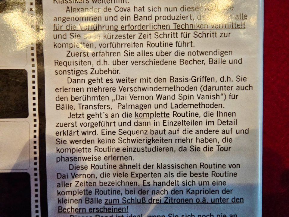 Alexander de Cova, Zaubertricks auf Video in Heilsbronn