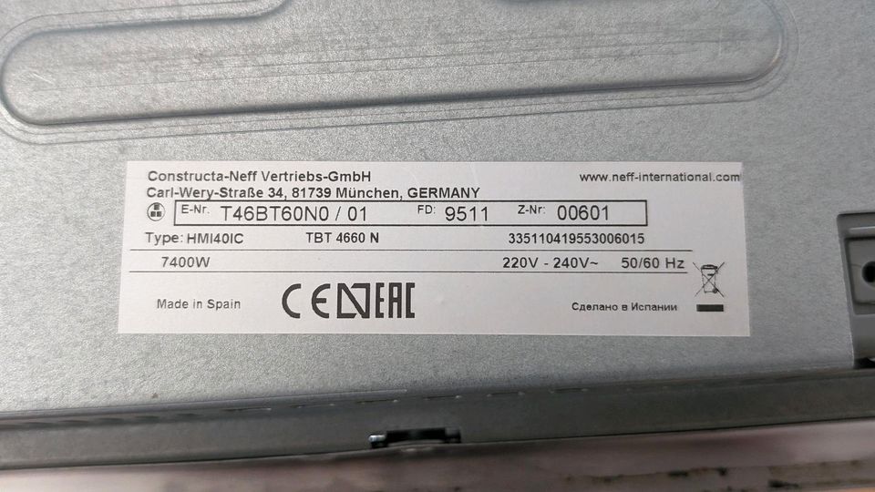 Neff Kochfeld Induktion Kochplatte Twistpad T46BT60N0 in Karlsruhe
