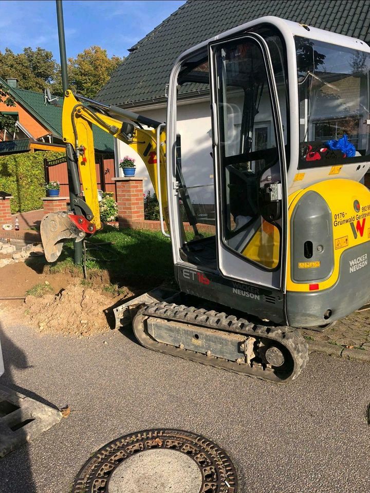 Minibagger Bagger Wacker Neuson ET 16 Mieten Verleih in Geesthacht