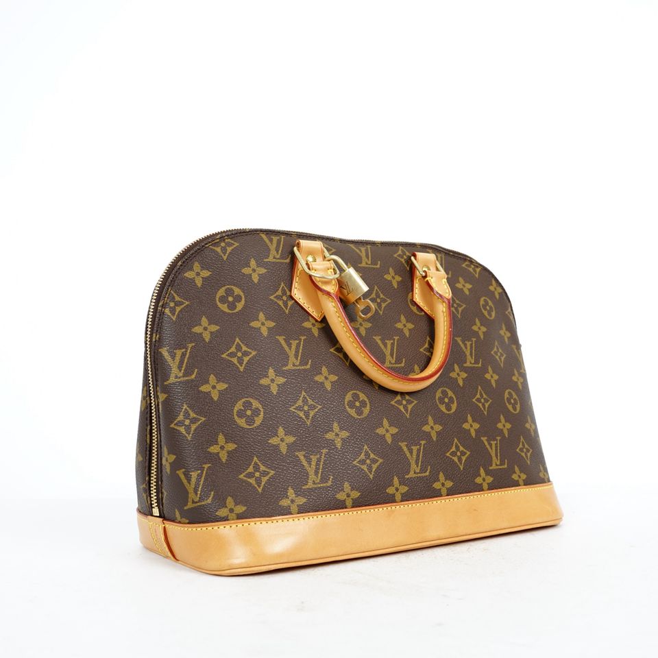 Louis Vuitton Alma PM + Schloss Handtasche Canvas in Hemau