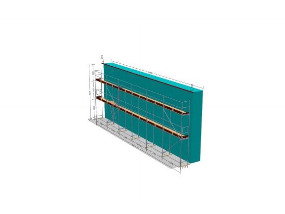 Fassadengerüst 90 - 97,5 qm (15x6m) mit Leitergang inkl. Leiter | in Vechelde