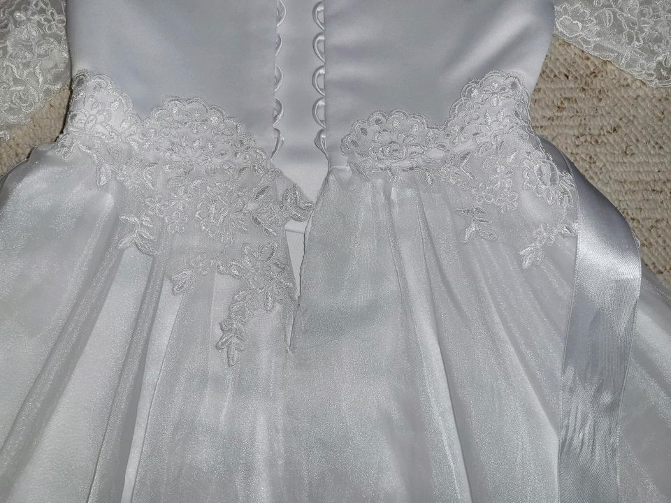 weiß Mädchen Kleid Hochzeit Kommunion Blumenmädchen festlich in Neumünster